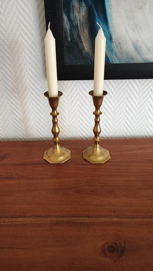 deux chandeliers en cuivre pour longues bougies, Antiquités & Art, Antiquités | Bronze & Cuivre, Cuivre, Enlèvement ou Envoi