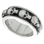 Skull bandring in chirurgisch staal, Handtassen en Accessoires, Ringen, 20 of groter, IJzer of Staal, Nieuw, Ophalen of Verzenden