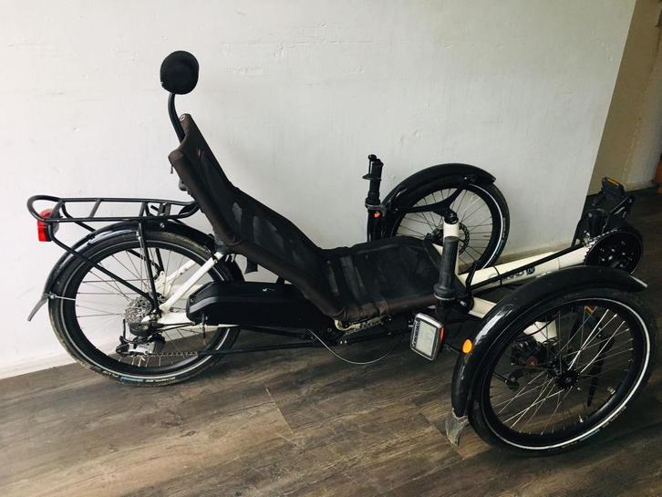 E- Ligfiets/Driewieler: HP Velotechnik Gekko opvouwbaar, Fietsen en Brommers, Fietsen | Ligfietsen, Gebruikt, Ophalen of Verzenden