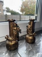 Paar traditionele metalen figuren — decoratieve vaas, Ophalen of Verzenden