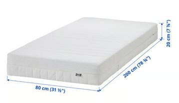 Matelas IKEA Åkrehamn – Mi-ferme, blanc, état comme neuf beschikbaar voor biedingen