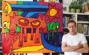 Groot schilderij WEG IS WEG beschikbaar voor biedingen