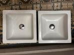 Porseleinen vierkante wastafels / lavabo’s, Huis en Inrichting, Badkamer | Badkamermeubels, Ophalen, Gebruikt, Wasbak of Wastafel