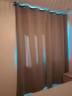 2 Stuks Verduisterend gordijn donker beige 140 x 250cm, Huis en Inrichting, Ophalen, 200 cm of meer, Beige, Zo goed als nieuw
