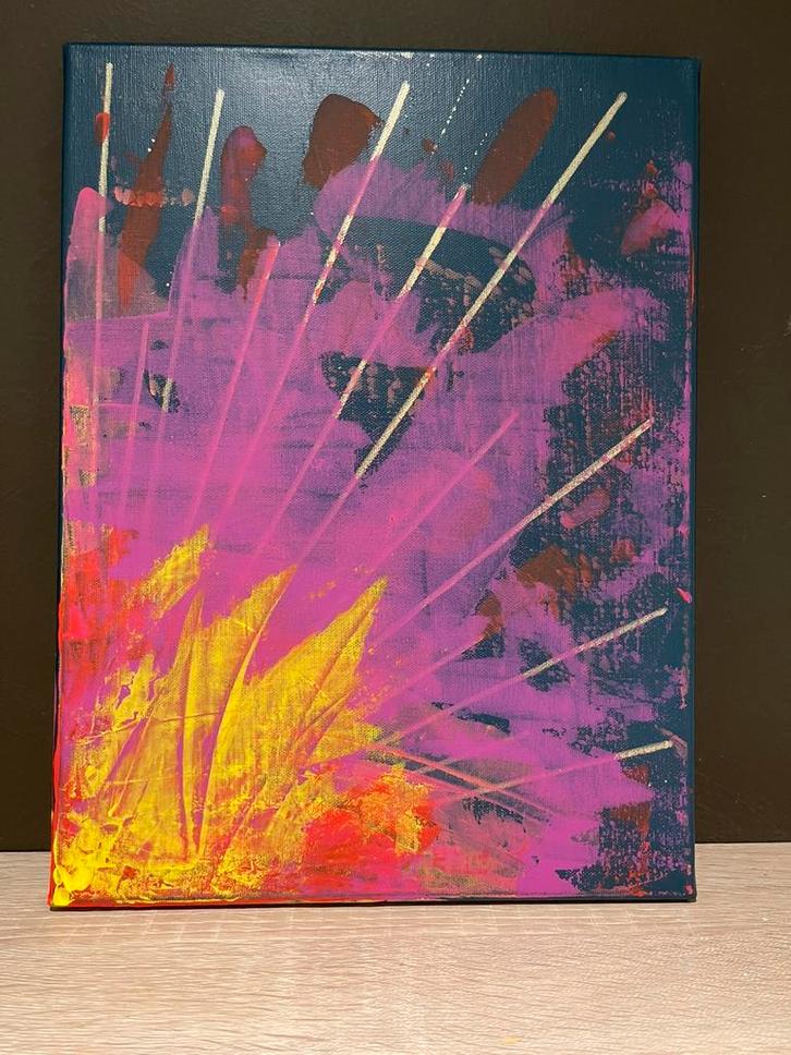 Peinture abstraite éclatante Mk Art, Antiquités & Art, Art | Peinture | Abstraite, Enlèvement ou Envoi