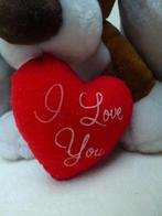 peluche chien I love you pour la Saint-Valentin, Enfants & Bébés, Jouets | Peluches, Enlèvement ou Envoi, Comme neuf, Chien