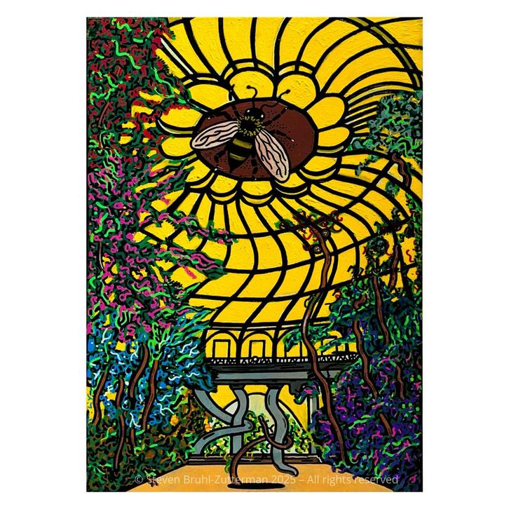 Origineel schilderij uit de serres van Laken - 40x60 - Acryl, Antiek en Kunst, Kunst | Schilderijen | Modern, Ophalen of Verzenden