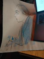 L BONI - Caricature pastel gras de 1935 Expo Bruxelles 1935, Enlèvement ou Envoi