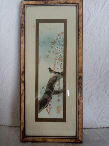 Aquarelle Japonaise sur papier  Taisho période 1920  28/12cm