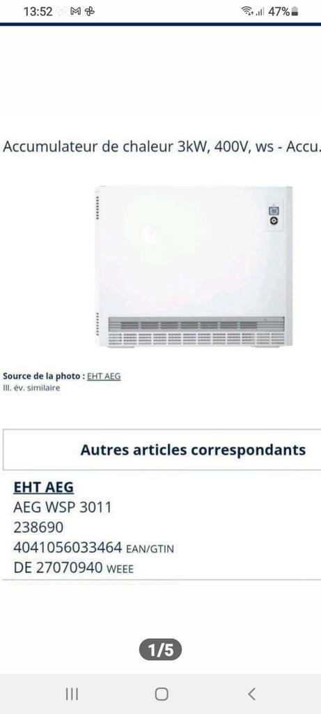 Convecteur électrique  comme neuf, Doe-het-zelf en Bouw, Verwarming en Radiatoren, Thermostaat
