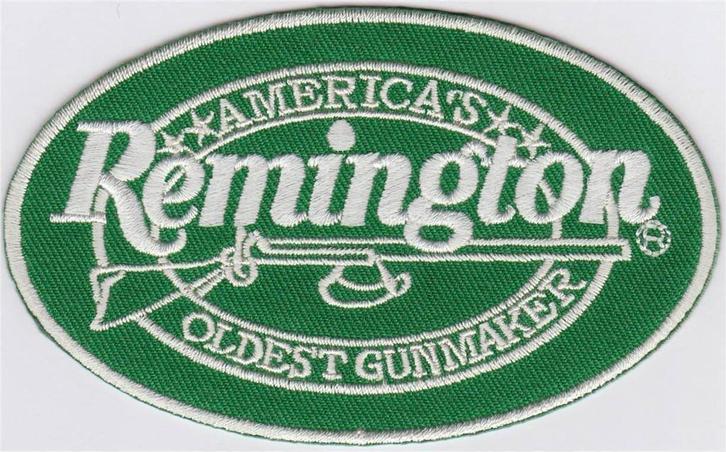 Remington stoffen opstrijk patch embleem, Verzamelen, Kleding en Patronen, Nieuw, Verzenden