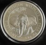 Pièce en argent éléphant de Somalie 2021 999 argent., Argent, Envoi