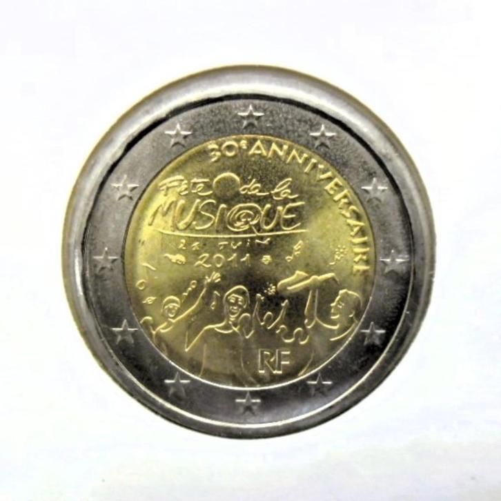 2 euro Frankrijk 2011 UNC muziekfestival, Postzegels en Munten, Munten | Europa | Euromunten, Losse munt, 2 euro, Frankrijk, Verzenden