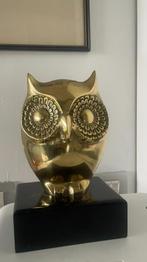 vintage uil beeld uit messing, Antiek en Kunst, Antiek | Brons en Koper, Ophalen of Verzenden, Koper