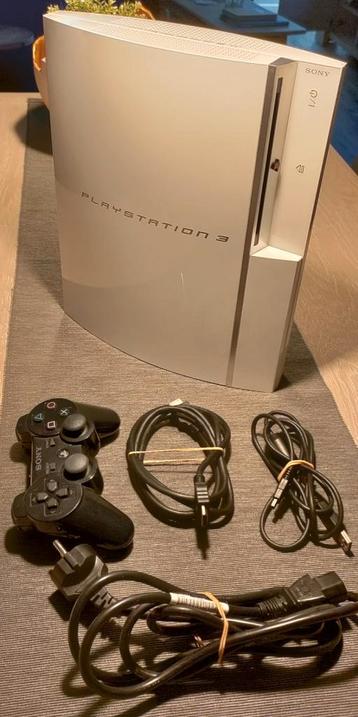 PlayStation 3 Fat White 120GB, Avec disque dur, Enlèvement ou Envoi, Avec 1 manette, Phat