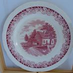 2 grote serveerborden met rozerood decor. Ook apart T.K., Enlèvement ou Envoi