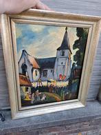 Huile sur toile procession signe renee lefevre, Antiek en Kunst, Ophalen of Verzenden