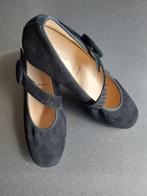 Hassia, zwarte daim schoenen, velcro sluiting, Nieuw, Hassia, Schoenen met lage hakken, Zwart