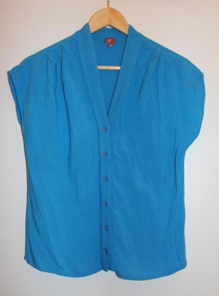 Blouse bleu turquoise boutonnée Who's that girl XS, Kleding | Dames, Blouses en Tunieken, Zo goed als nieuw, Maat 34 (XS) of kleiner