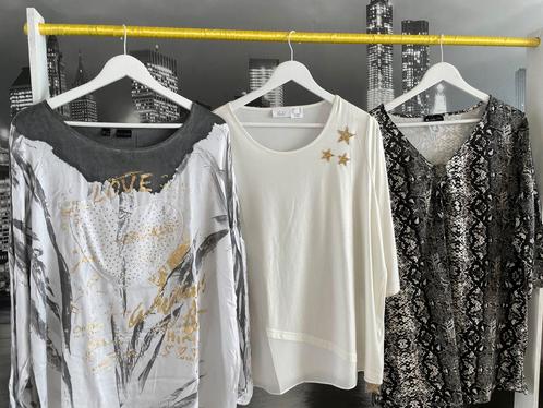 3 T-shirts - maat 48-50 voor een prijsje, Kleding | Dames, T-shirts, Zo goed als nieuw, Maat 46/48 (XL) of groter, Wit, Verzenden