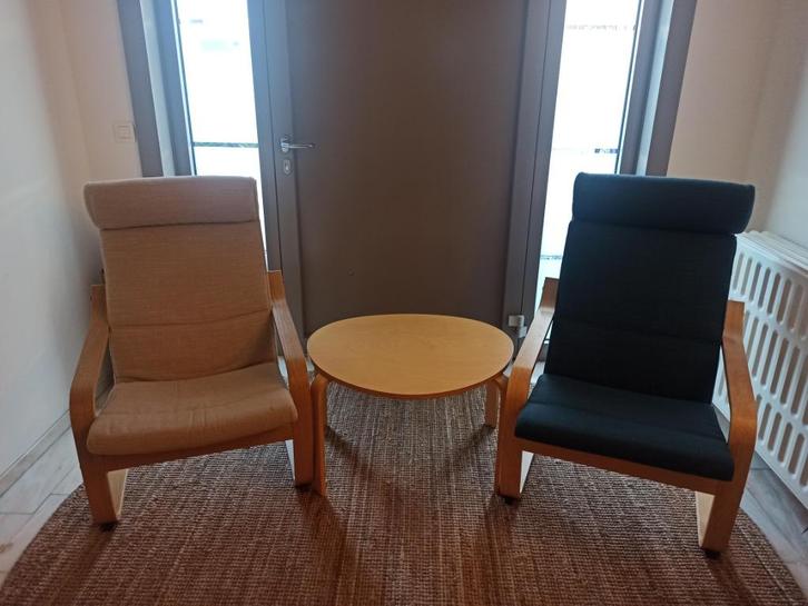 Fauteuils IKEA POÄNG avec table basse – 150 €, Maison & Meubles, Maison & Meubles | Autre, Utilisé, Enlèvement