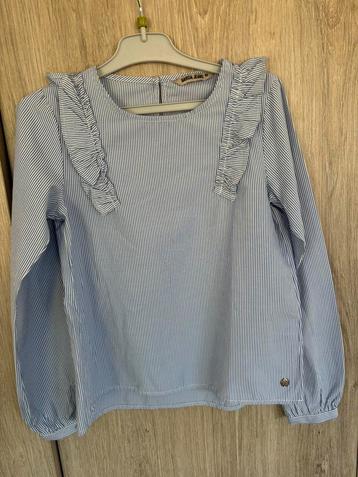 Blouse blauw/wit van Garcia Jeans maat 140. Nieuw beschikbaar voor biedingen