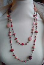 ketting roze rood lang, Handtassen en Accessoires, Kettingen, Ophalen of Verzenden, Rood