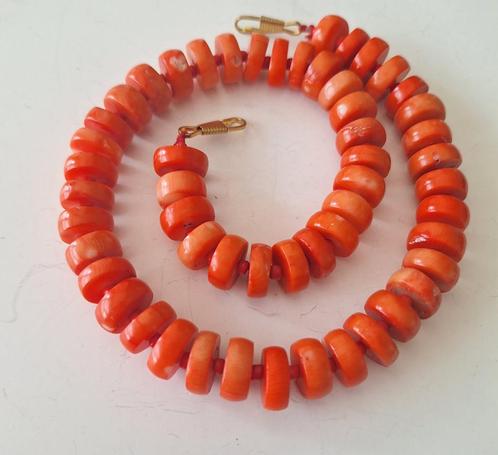 Oude schitterende ketting  koraal Bambou ???of andere koraal, Handtassen en Accessoires, Antieke sieraden, Ketting, Ophalen of Verzenden