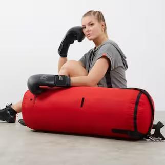 Bokszak voor stoten rood 14 kg met handschoenen, Sport en Fitness, Boksen, Zo goed als nieuw, Bokszak, Ophalen