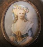 Antiek handgeschilderd miniatuur portret dame /22, Antiek en Kunst, Verzenden