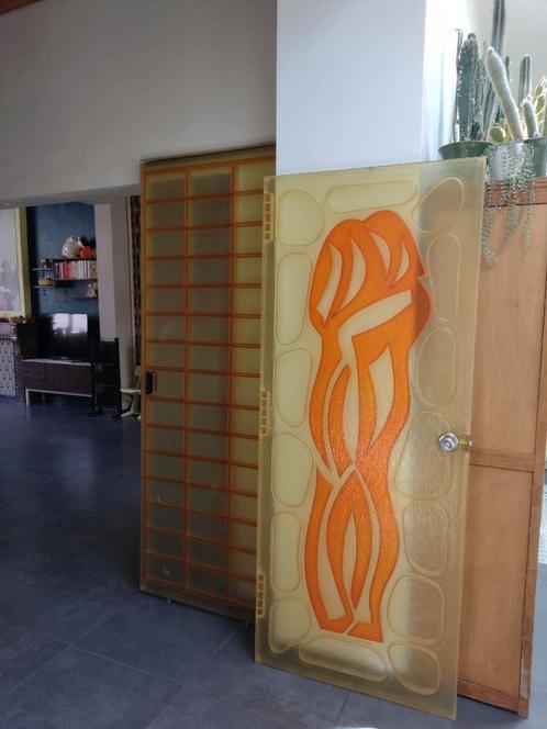 Vijf vintage deuren in glasvezel, jaren 60, sixties, '60, Huis en Inrichting, Overige Huis en Inrichting, Gebruikt, Ophalen