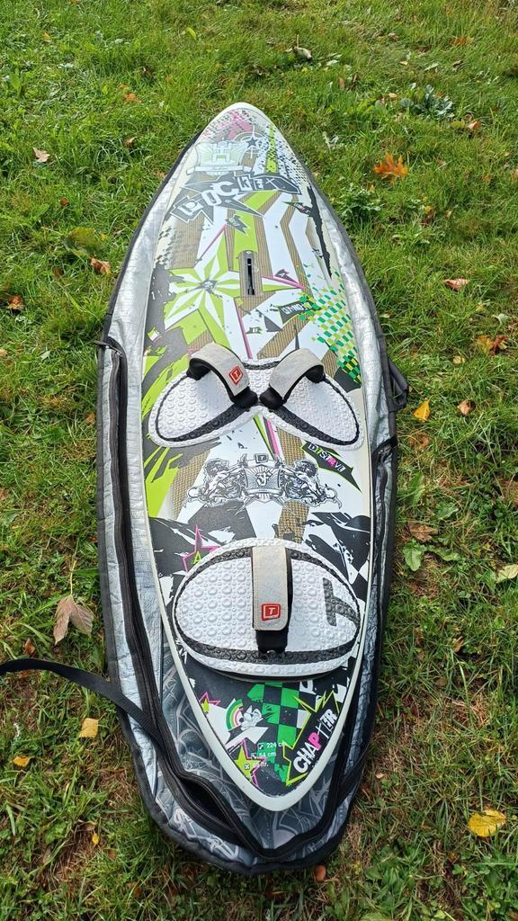 Windsurfen - Tabou Pocket Wave, Watersport en Boten, Windsurfen, Zo goed als nieuw, Plank, Minder dan 250 cm, Met vin(nen), Met draagtas