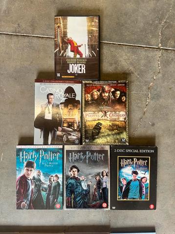 DVD’s actiefilms (Harry Potter, Joker, 007,..) beschikbaar voor biedingen