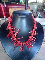 Collier corail branche mer Méditerranée, Handtassen en Accessoires, Kettingen, Ophalen, Gebruikt, Rood, Overige materialen