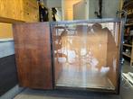 Vintage vitrine kast, Huis en Inrichting, Ophalen, Gebruikt, Glas