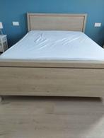 bed 140x200 cm + lattenbodem + matras, Huis en Inrichting, Slaapkamer | Bedden, Ophalen, Gebruikt, Bruin, 140 cm