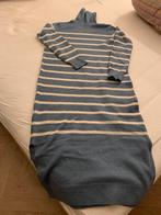 Blauw wollen jurk ecru streep medium, Ophalen of Verzenden, Zo goed als nieuw