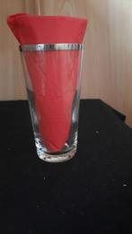GLAS ZONDER MERK MET ZILVEREN RAND, Ophalen of Verzenden, Bierglas