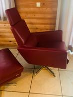 Schitterende fauteuil (XL) en hocker van Bert Plantagie, Huis en Inrichting, Ophalen of Verzenden, Leer