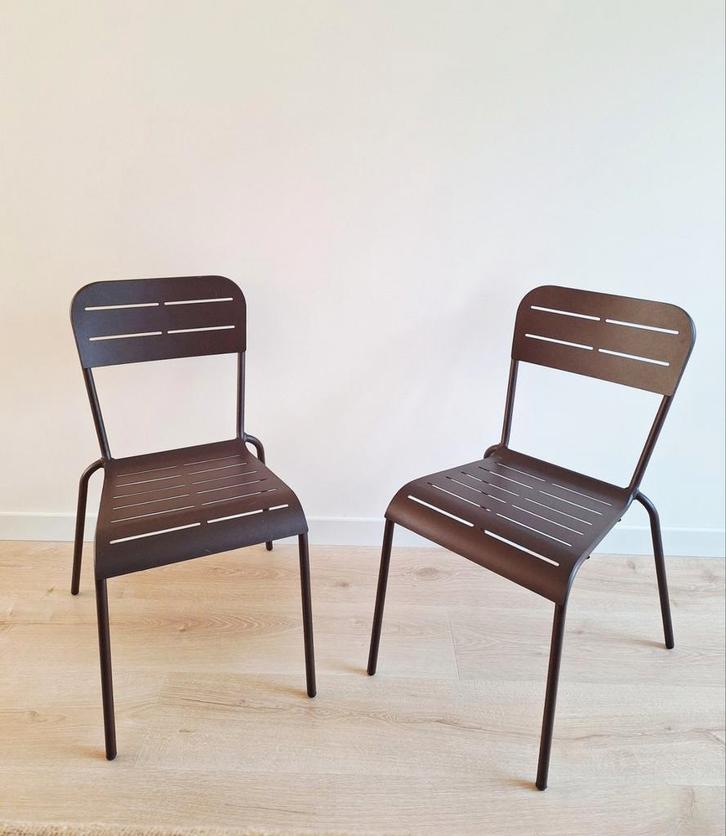 Deux chaises de jardin design, aluminium thermolaqué, Jardin & Terrasse, Chaises de jardin, Comme neuf, Aluminium, Enlèvement