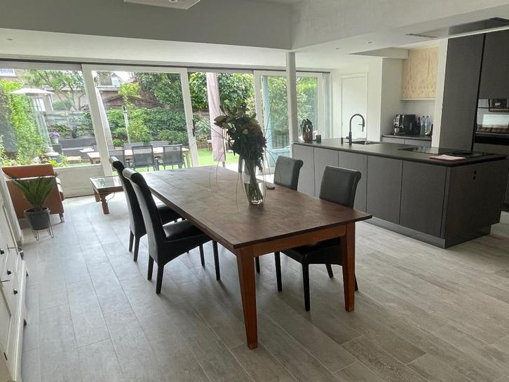 Eetkamer tafel massief Teak, Huis en Inrichting, Tafels | Eettafels, Gebruikt, 100 tot 150 cm, 200 cm of meer, Vijf personen of meer