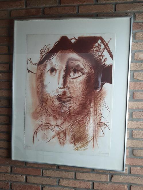 Roger SOMVILLE - Portrait d'un Arlequin (litho, getekend), Antiek en Kunst, Kunst | Etsen en Gravures, Ophalen