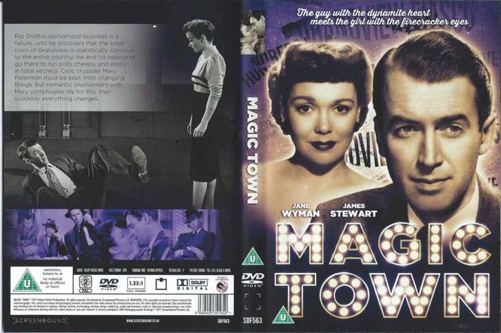 Magic Town 1947 DVD met James Stewart, Jane Wyman, Donald Me, Cd's en Dvd's, Dvd's | Klassiekers, Ophalen of Verzenden