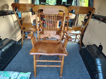4 Stoelen deco oak beschikbaar voor biedingen