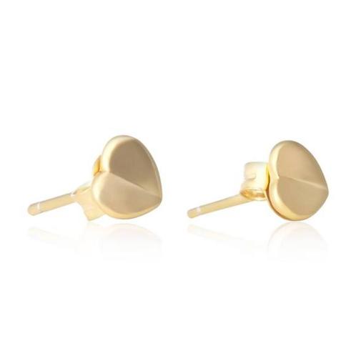 925 Sterling zilveren oorbellen goldplated hart, Handtassen en Accessoires, Oorbellen, Nieuw, Knopjes of Stekers, Zilver, Goud