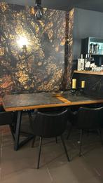 Eettafel met marmeren blad met 6 stoelen, Ophalen, Zo goed als nieuw