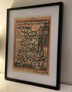 Keith Haring tekent op krantenpapier. Ingelijst verkocht, Ophalen of Verzenden