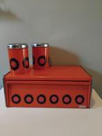 Retro Brabantia broodtrommel en 2 voorraaddozen, Enlèvement, Utilisé