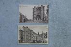 2 oude postkaarten Mons, Henegouwen, Gelopen, Ophalen of Verzenden