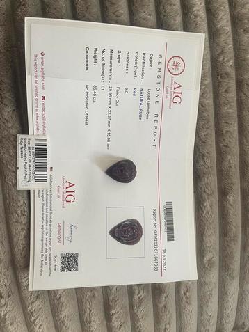 Rare! 86.47ct natural ruby, uit Tanzania beschikbaar voor biedingen